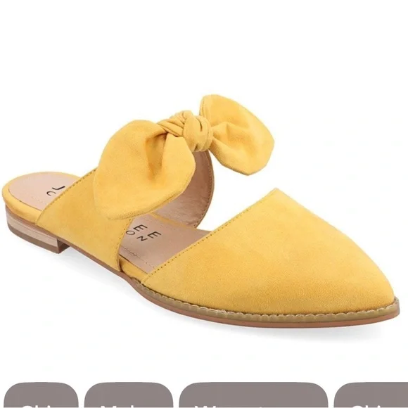 Indigo Yellow Bow Mules size 6.5 NWT - Picture 4 of 8